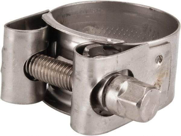 Mikalor - 1-1/8" Hose, 0.71" Wide x 0.04" Thick, T-Bolt Hose Clamp - 1.06 to 1.14" Diam, Stainless Steel - Exact Industrial Supply
