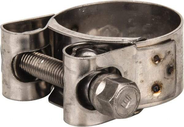 Mikalor - 1-1/4" Hose, 0.78" Wide x 0.04" Thick, T-Bolt Hose Clamp - 1.22 to 1.34" Diam, Stainless Steel - Exact Industrial Supply
