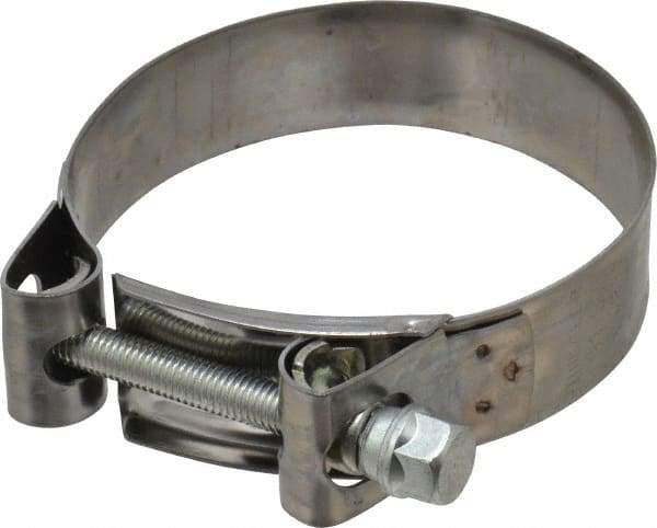 Mikalor - 3-3/4" Hose, 0.98" Wide x 0.04" Thick, T-Bolt Hose Clamp - 3.58 to 3.82" Diam, Stainless Steel Band, Housing & Zinc Plated Screw - Exact Industrial Supply