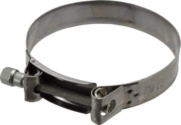 Mikalor - 5" Hose, 0.98" Wide x 0.04" Thick, T-Bolt Hose Clamp - 4.76 to 5.11" Diam, Stainless Steel Band, Housing & Zinc Plated Screw - Exact Industrial Supply