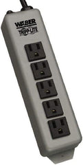 Tripp-Lite - 5 Outlets, 120 VAC15 Amps, 15' Cord, Power Outlet Strip - Keyhole, Tab Mount, 5-15 NEMA Configuration, 8-3/4" Strip - Exact Industrial Supply
