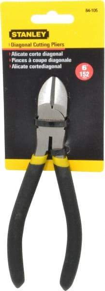 Stanley - 6" OAL, 7/16" Capacity, Cutting Pliers - 55/64" Jaw Length x 51/64" Jaw Width, Round Head, Cushion Grip Handle - Exact Industrial Supply