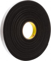 3M - 108' Long x 1" Wide, High Density Foam Tape Weatherstripping - 1/16" Door Thickness, Vinyl - Exact Industrial Supply