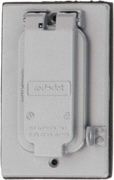 Thomas & Betts - Electrical Outlet Box Aluminum GFCI Receptacle Cover - Includes Gasket & Screw - Exact Industrial Supply