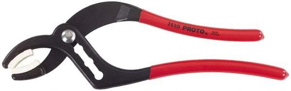 Proto - 9-1/2" OAL, 2-1/2" Max Capacity, 4 Position Tongue & Groove Pliers - Smooth Curved Jaws, Curved Head, Plastic Dipped Handles - Exact Industrial Supply
