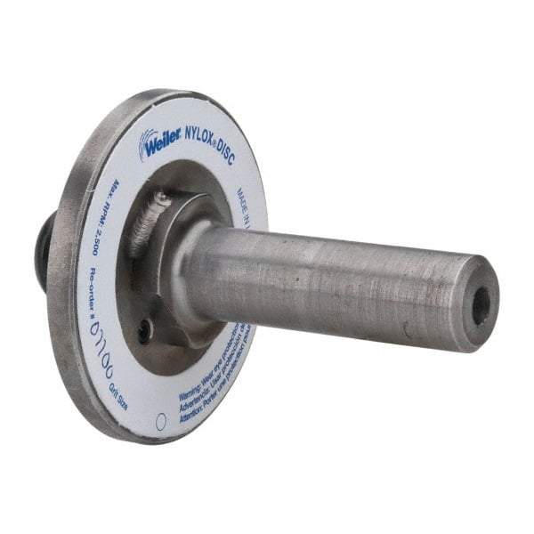 Weiler - 7/8" Arbor Hole to 3/4" Shank Diam Drive Arbor - For 3, 4 & 5" Weiler Disc Brushes, Attached Spindle, Flow Through Spindle - Exact Industrial Supply