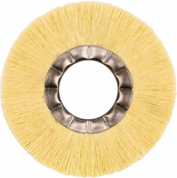 Weiler - 6" OD, 2" Arbor Hole, Natural Fiber Wheel Brush - 5/8" Face Width, 1-1/2" Trim Length, 6,000 RPM - Exact Industrial Supply