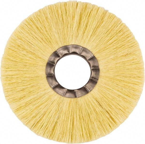 Weiler - 8" OD, 2" Arbor Hole, Natural Fiber Wheel Brush - 5/8" Face Width, 2-1/2" Trim Length, 5,000 RPM - Exact Industrial Supply