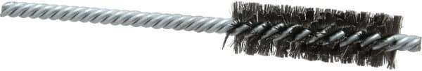 Weiler - 5/8" Diam Helical Steel Tube Brush - Double Spiral, 0.005" Filament Diam, 2" Brush Length, 5" OAL, 7/32" Diam Shank - Exact Industrial Supply