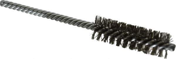 Weiler - 5/8" Diam Helical Stainless Steel Tube Brush - Double Spiral, 0.008" Filament Diam, 2" Brush Length, 5" OAL, 7/32" Diam Shank - Exact Industrial Supply