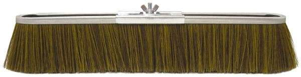 Weiler - 24" Heavy Duty Polypropylene Push Broom - 3" Bristle Length, Metal Block, Bolt-On Handle Connection, Handle Sold Separately - Exact Industrial Supply