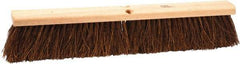 Weiler - 18" Rough Surface Palmyra Push Broom - 4" Bristle Length, Wood Block, Threaded Handle Connection, Handle Sold Separately - Exact Industrial Supply