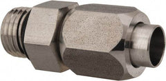 Made in USA - 3/8" Tube OD, 37° Stainless Steel Flared Tube Male Connector - 9/16-18 UNF, Flared to Male SAE O-Ring Ends - Exact Industrial Supply