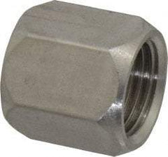 Made in USA - 3/8" Tube OD, 37° Stainless Steel Flared Tube Nut - 9/16-18 UNF, Flare Ends - Exact Industrial Supply