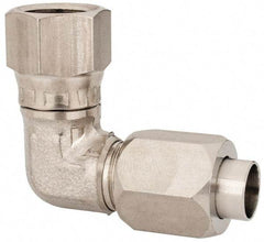 Made in USA - 3/8" Tube OD, 37° Stainless Steel Flared Tube Male Elbow - 9/16-18 UNF, Flared to Female JIC Swivel, 90° Ends - Exact Industrial Supply