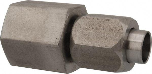 Made in USA - 3/8" Tube OD, 37° Stainless Steel Flared Tube Female Connector - 3/8-18 NPTF, Flare x FNPT Ends - Exact Industrial Supply