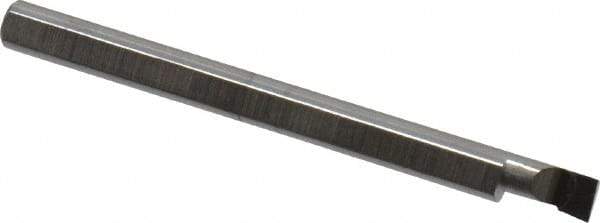 Accupro - 0.11" Min Bore Diam, 0.2" Max Bore Depth, 1/8 Shank Diam, Boring Bar - Left Hand Cut, Solid Carbide, Bright Finish - Exact Industrial Supply