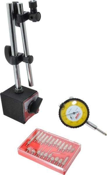 Value Collection - 0.001" Graduation, Indicator & Base Kit - 0.001 Inch Graduation, Includes Indicator, Magnetic Base, Point Set - Exact Industrial Supply