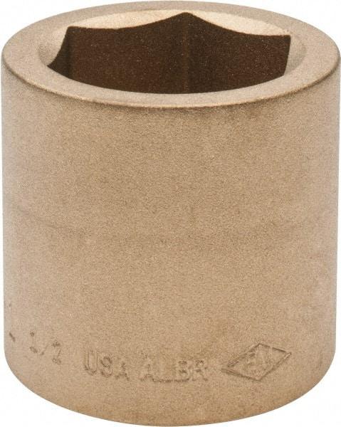 Ampco - 1-1/2", 3/4" Drive, Standard Hand Socket - 6 Points, 2-1/16" OAL, Aluminum Bronze - Exact Industrial Supply