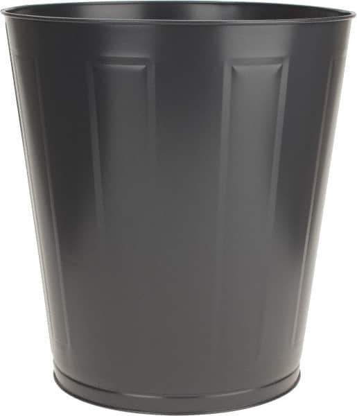 Value Collection - 46 Qt Gray Round Trash Can - Steel, 17" High - Exact Industrial Supply