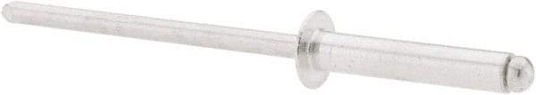 RivetKing - Size 48 Dome Head Aluminum Open End Blind Rivet - Aluminum Mandrel, 0.376" to 1/2" Grip, 1/4" Head Diam, 0.129" to 0.133" Hole Diam, 0.65" Length Under Head, 1/8" Body Diam - Exact Industrial Supply
