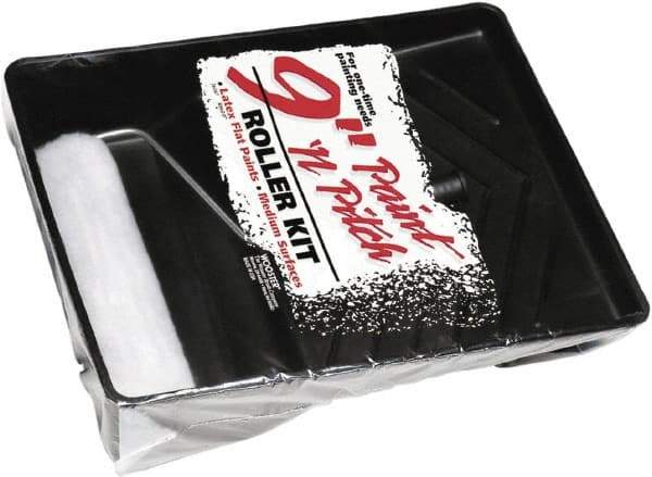 Wooster Brush - Trim Paint Roller Kit - Includes Paint Tray, Roller Cover & Frame - Exact Industrial Supply