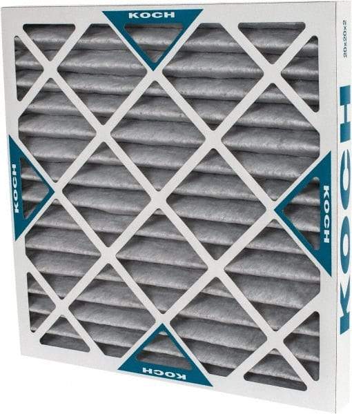 Made in USA - 20" Noml Height x 20" Noml Width x 2" Noml Depth, 70% Capture Efficiency, Wire-Backed Pleated Air Filter - MERV 8, Cotton/Polyester & Activated Carbon, Integrated Beverage Board Frame, 500 Max FPM, 1,400 CFM, For Any Unit - Exact Industrial Supply
