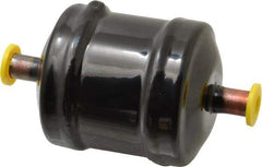 Parker - 3/8" Connection, 2-1/2" Diam, 4.39" Long, Refrigeration Liquid Line Filter Dryer - 3-1/4" Cutout Length, 78 Drops Water Capacity - Exact Industrial Supply