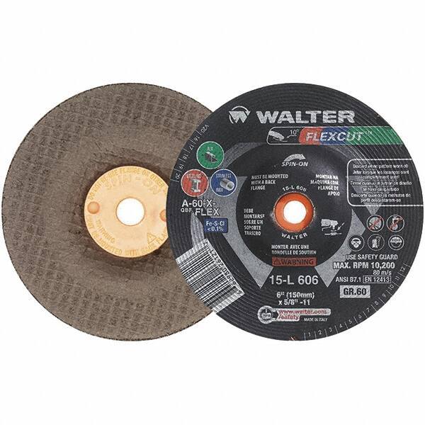 WALTER Surface Technologies - 7" Diam x 7/8" Hole, 60 Grit Surface Grinding Wheel - Aluminum Oxide, Medium Grade, 8,600 Max RPM - Exact Industrial Supply