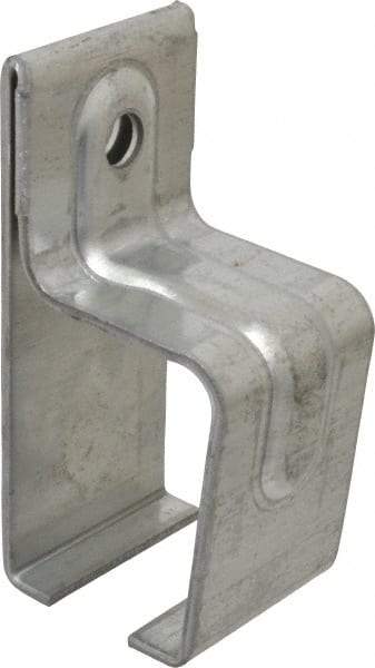 National Mfg. - 300 Lb Capacity, Galvanized, Single Box Rail Bracket - 2" Long, 4-1/2" High, 2-1/4" Wide - Exact Industrial Supply