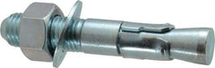Powers Fasteners - 1" Diam, 1" Drill, 6" OAL, 1" Min Embedment Wedge Expansion Concrete Anchor - 1018 Steel, Zinc-Plated Finish, Hex Nut Head, Hex Drive, 2-3/8" Thread Length - Exact Industrial Supply