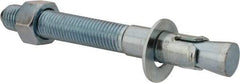 Powers Fasteners - 1" Diam, 1" Drill, 9" OAL, 2" Min Embedment Wedge Expansion Concrete Anchor - 1018 Steel, Zinc-Plated Finish, Hex Nut Head, Hex Drive, 5-3/8" Thread Length - Exact Industrial Supply