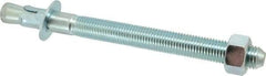 Powers Fasteners - 1" Diam, 1" Drill, 12" OAL, 2" Min Embedment Wedge Expansion Concrete Anchor - 1018 Steel, Zinc-Plated Finish, Hex Nut Head, Hex Drive, 8-3/8" Thread Length - Exact Industrial Supply