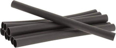 3M - 6" Long, 3:1, Polyolefin Heat Shrink Electrical Tubing - Black - Exact Industrial Supply