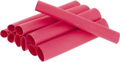 3M - 6" Long, 3:1, Polyolefin Heat Shrink Electrical Tubing - Red - Exact Industrial Supply