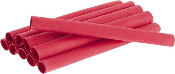 3M - 6" Long, 3:1, Polyolefin Heat Shrink Electrical Tubing - Red - Exact Industrial Supply