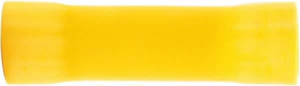 3M - 12 to 10 AWG Compatible, Vinyl Fully Insulated, Crimp-On Butt Splice Terminal - 2 Wire Entries, 1.08" OAL, Yellow - Exact Industrial Supply