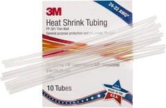 3M - 6" Long, 2:1, Polyolefin Heat Shrink Electrical Tubing - Clear - Exact Industrial Supply