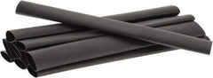 3M - 6" Long, 2:1, Polyolefin Heat Shrink Electrical Tubing - Black - Exact Industrial Supply