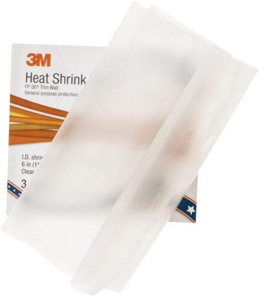 3M - 6" Long, 2:1, Polyolefin Heat Shrink Electrical Tubing - Clear - Exact Industrial Supply