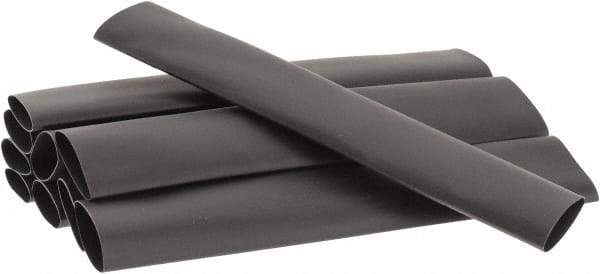 3M - 6" Long, 2:1, Polyolefin Heat Shrink Electrical Tubing - Black - Exact Industrial Supply