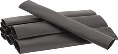 3M - 6" Long, 2:1, Polyolefin Heat Shrink Electrical Tubing - Black - Exact Industrial Supply