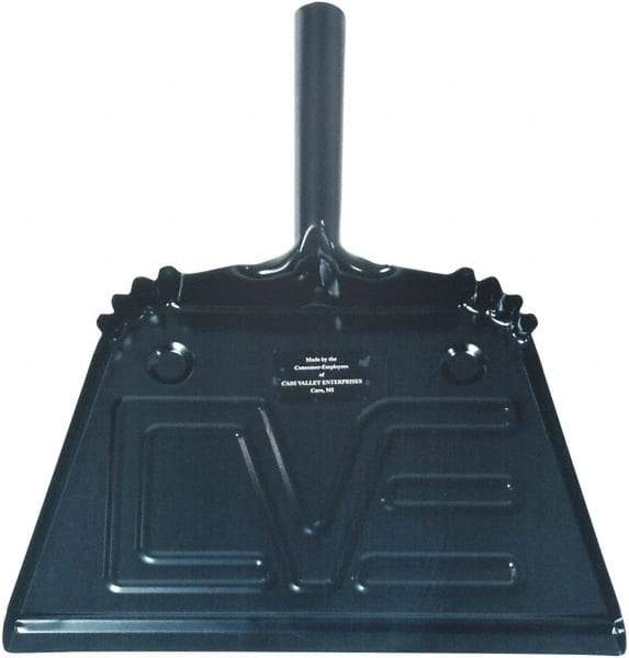 Ability One - 13" Wide Handheld Dustpan - Steel Body, 4" Handle, Black - Exact Industrial Supply