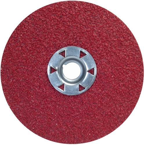 7″ × 5/8″-11 Red Heat F981 Fiber Disc 50 Grit Ceramic Alumina - Exact Industrial Supply