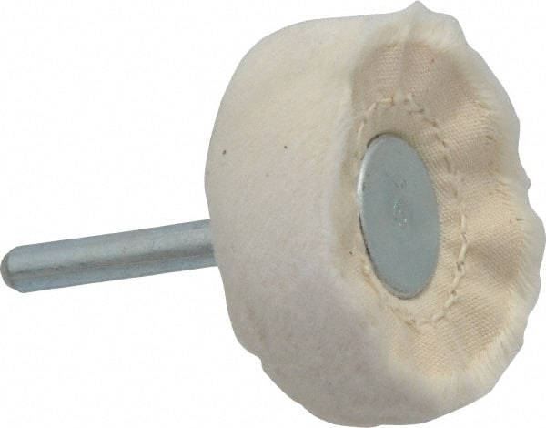 Made in USA - 2" Diam x 3/4" Thick, Loose Sewn Mounted Buffing Wheel - Exact Industrial Supply