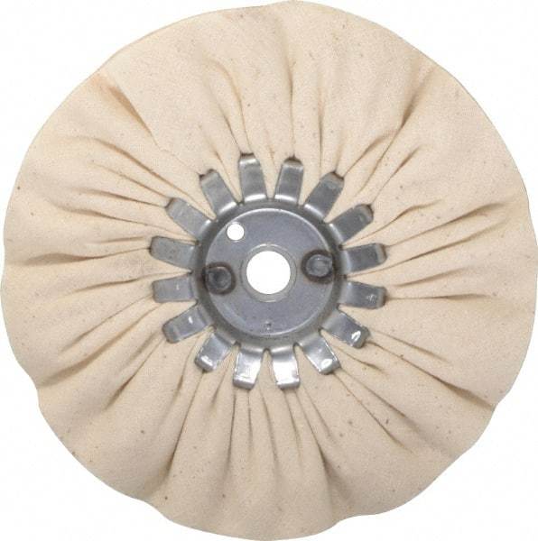Made in USA - 6" Diam x 1/2" Thick Unmounted Buffing Wheel - 14 Ply, Bias Cut, 5/8" Arbor Hole - Exact Industrial Supply