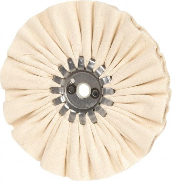 Made in USA - 7" Diam x 1/2" Thick Unmounted Buffing Wheel - 14 Ply, Bias Cut, 5/8" Arbor Hole - Exact Industrial Supply
