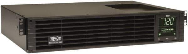 Tripp-Lite - 15 Amp, 1,500 VA, Tower & Rack Mount Line Interactive Backup Uninterruptible Power Supply - Backup 4-1/2 min with Full Load & 10 min with Half Load, 120 VAC Input & Output, 1,350 Watt Output, 1 Phases, 8 Outlets - Exact Industrial Supply
