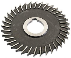 Value Collection - 3" Blade Diam x 1/16" Blade Thickness, 1" Hole, 32 Teeth, High Speed Steel Side Chip Saw - Straight Tooth, Arbor Connection, Right Hand Cut, Uncoated, with Keyway - Exact Industrial Supply