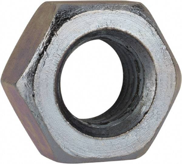 Value Collection - M10x1.25 Metric Fine Steel Right Hand Hex Nut - 17mm Across Flats, 8mm High, Zinc-Plated Finish - Exact Industrial Supply